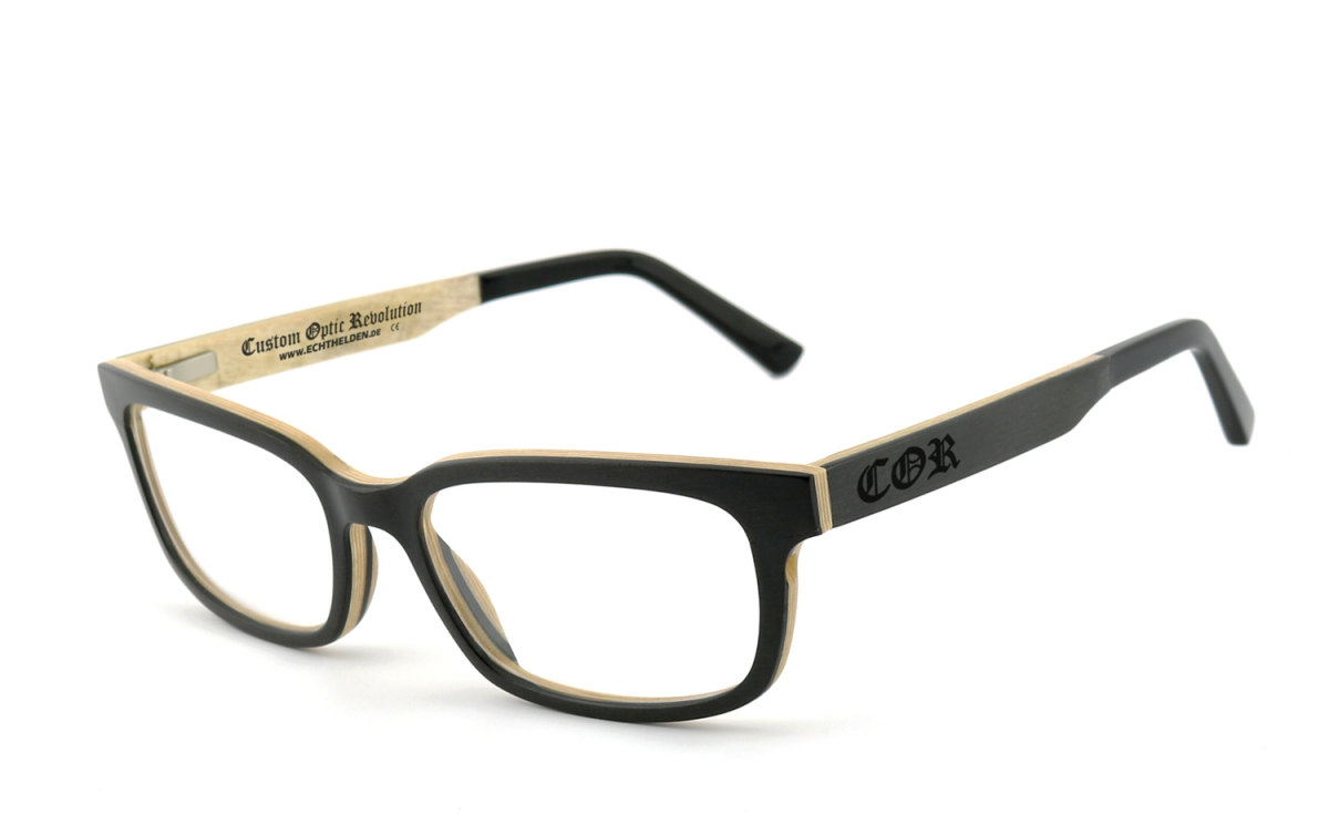 Holzbrille in Sehstärke Brillenfassung Brille mit Verglasung COR-003 