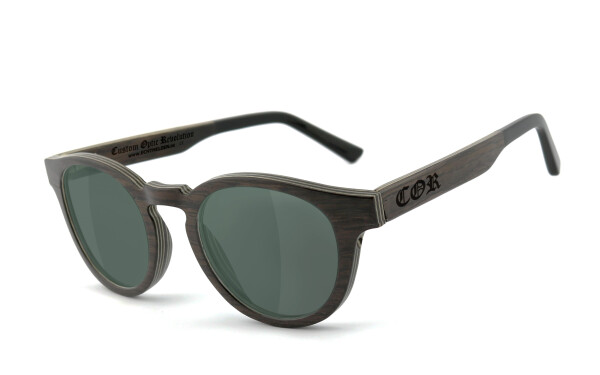 COR001 wood sunglasses - gray-green polarized