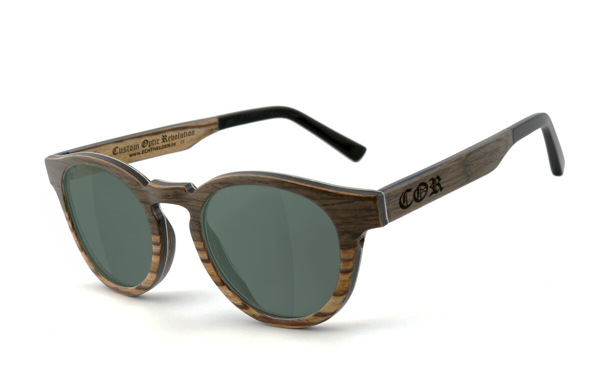 COR002 wood sunglasses - gray-green polarized