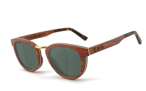 COR003 wood sunglasses - gray-green polarized