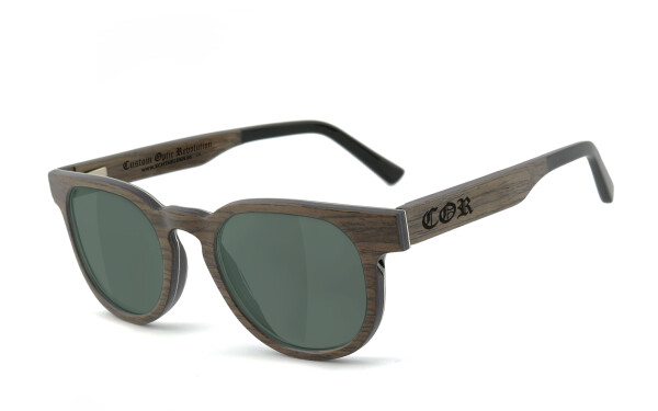 COR005 Holz Sonnenbrille - grau-grün polarisierend
