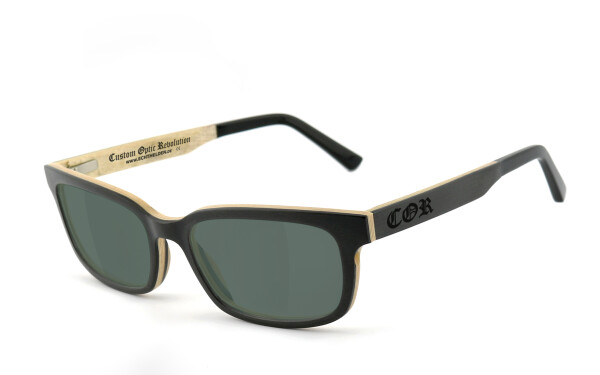 COR006 wood sunglasses - gray-green polarized