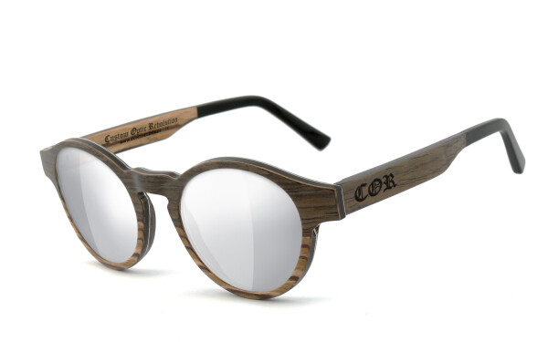 COR009 wood sunglasses - laser silver