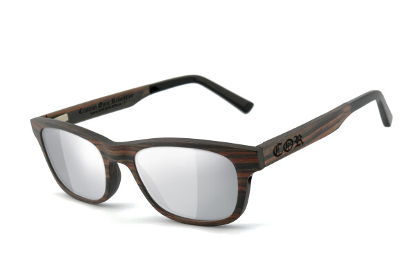COR010 wood sunglasses - laser silver