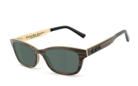 COR011 Holz Sonnenbrille - grau-grün polarisierend