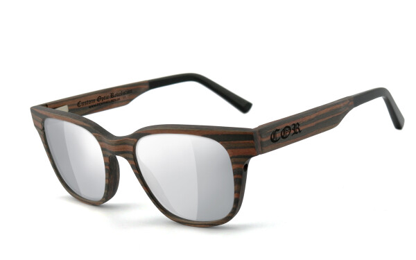 COR012 wood sunglasses - laser silver