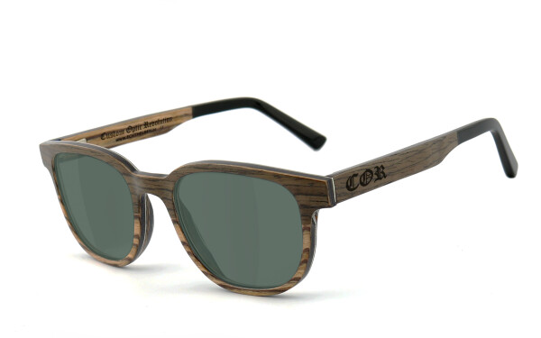 COR015 wood sunglasses - gray-green polarized
