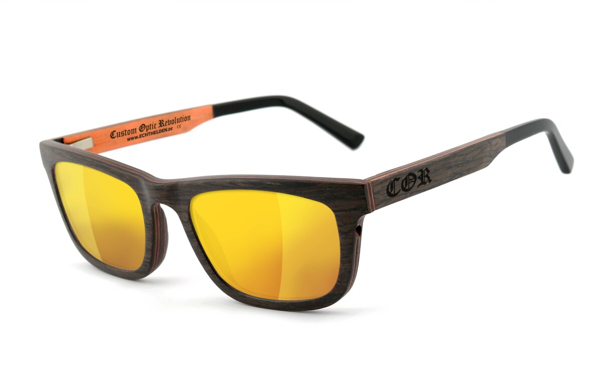 COR017 wood sunglasses - laser gold