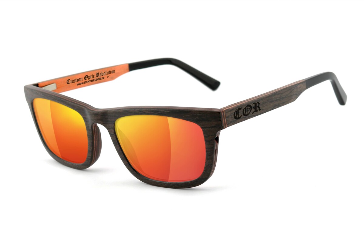 COR017 wood sunglasses - laser red