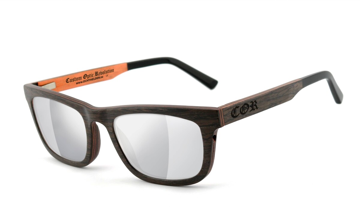 COR017 wood sunglasses - laser silver