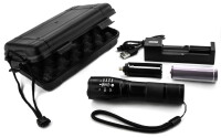 Tactical LED flashlight | aluminum | black