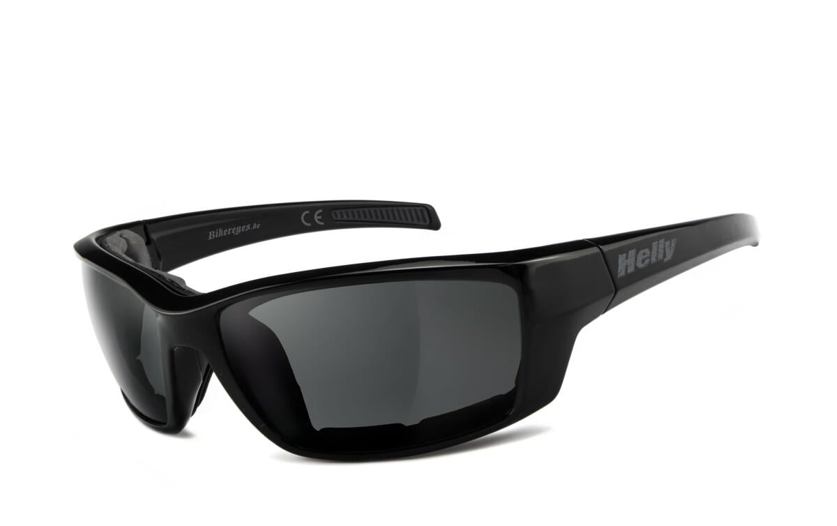 HELLY - No.1 Bikereyes | Bikerbrille, Motorrad-Sonnenbrille, Motorradbrille, winddicht, gepolstert | SEHSTÄRKE möglich | shiny
