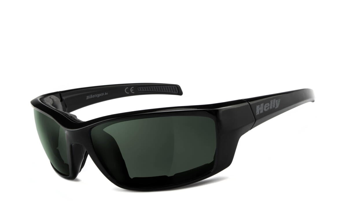 HELLY - No.1 Bikereyes | Bikerbrille, Motorrad-Sonnenbrille, Motorradbrille, winddicht, gepolstert | SEHSTÄRKE möglich | shiny (Polbrille)